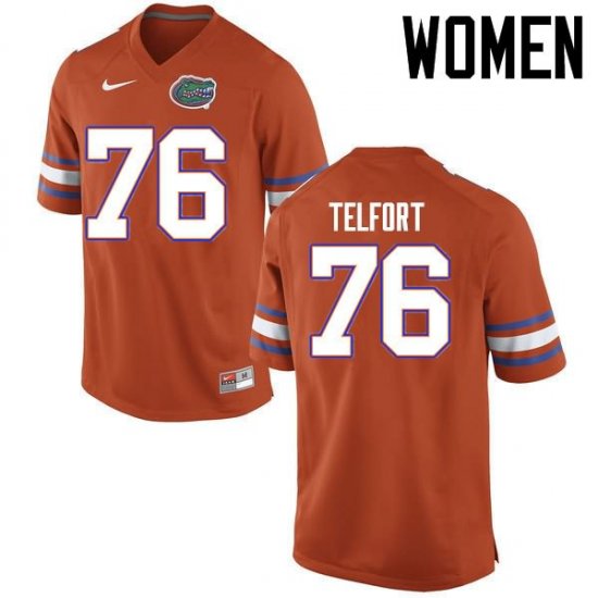 Women's Florida Gators #76 Kadeem Telfort NCAA Nike Orange Authentic Stitched College Football Jersey BPW0362DE